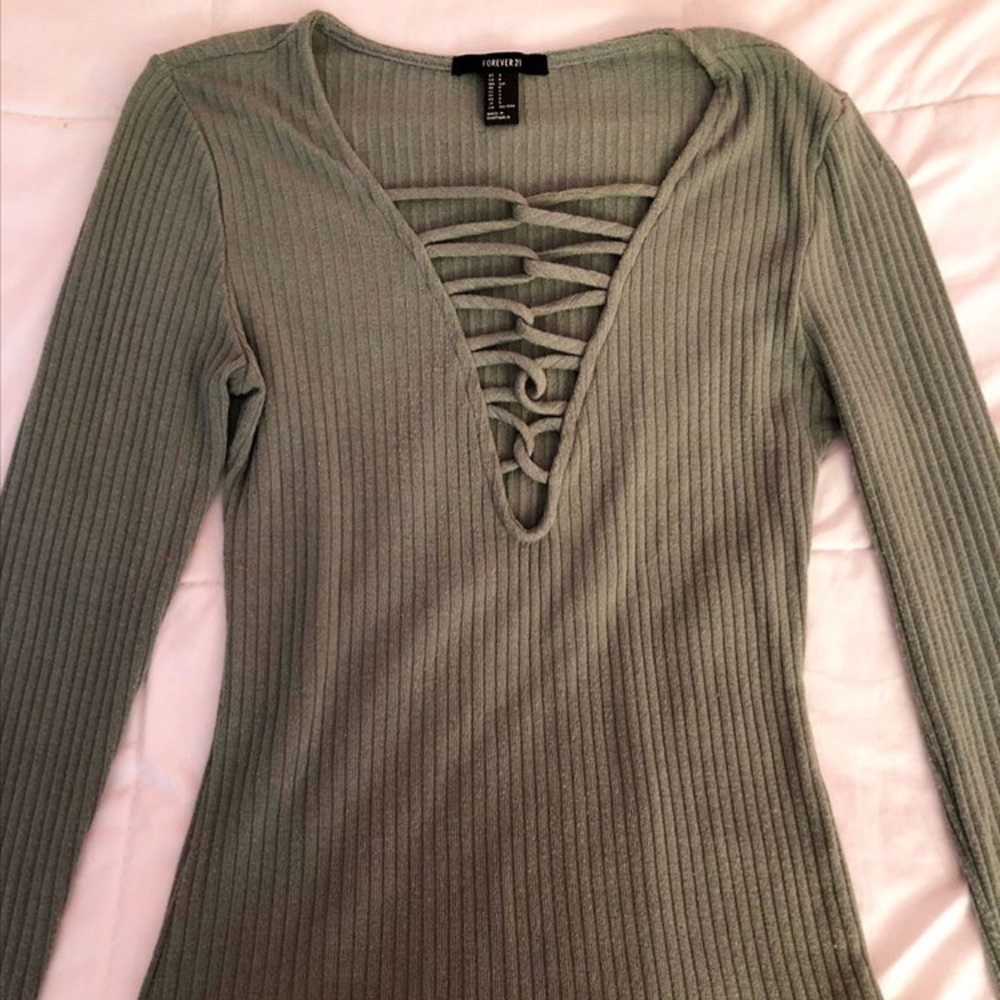 olive green forever 21 long sleeve